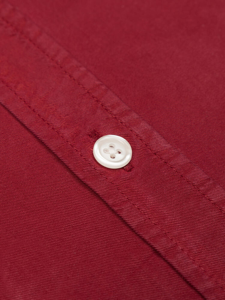 Lio Slim fit overhemd in rood gewassen gabardine