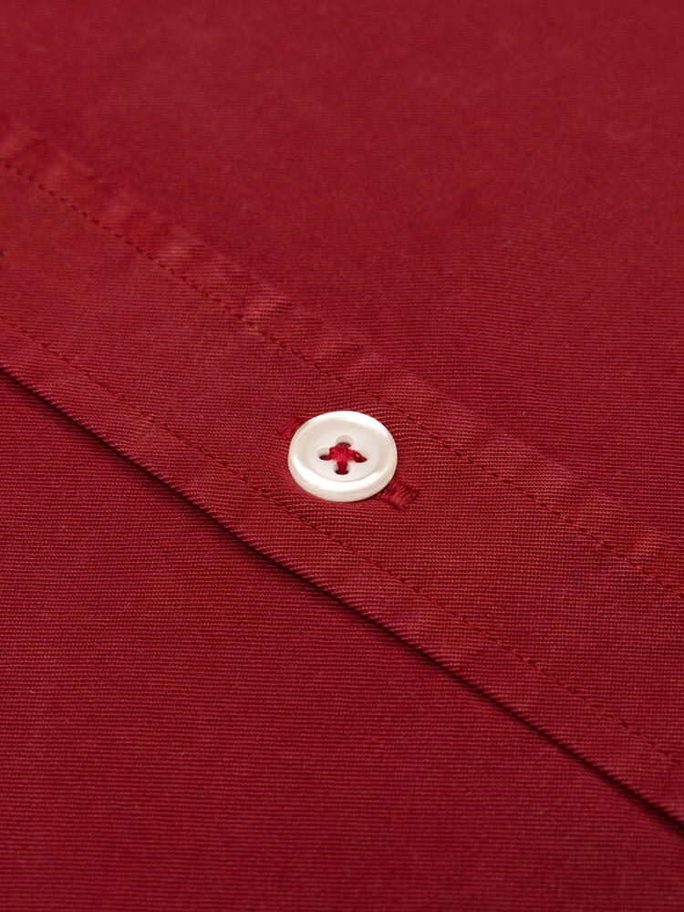 Camicia slim fit Lio in gabardina lavata rosso