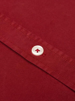 Camicia slim fit Lio in gabardina lavata rosso