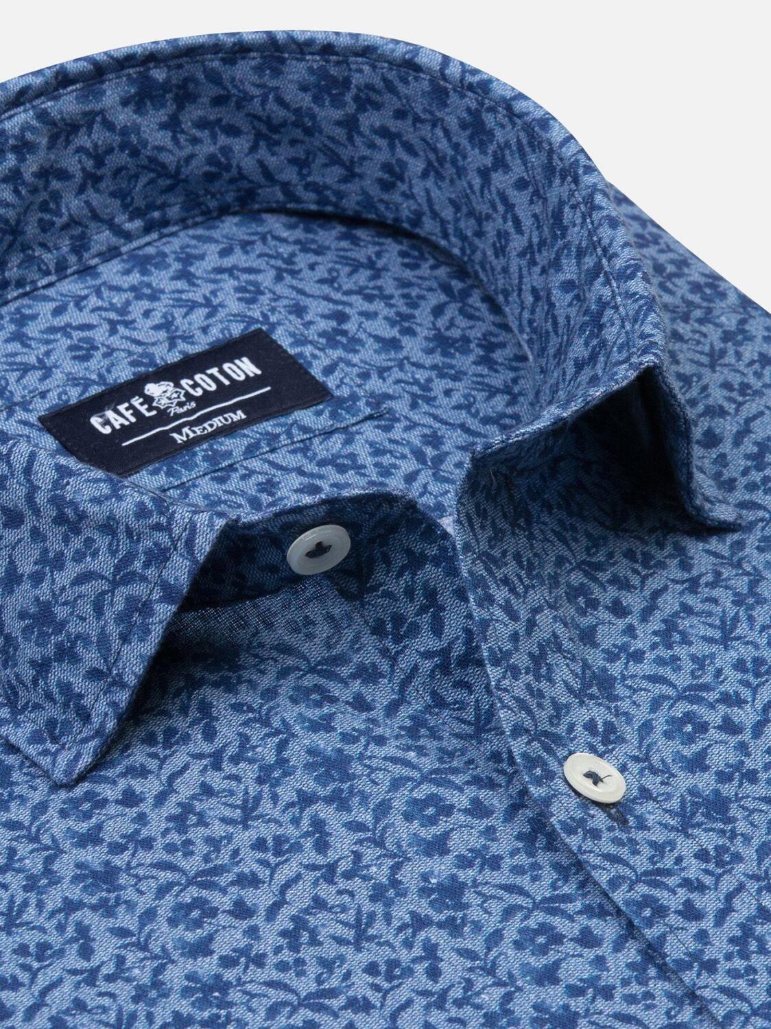 Chemise cintr&eacute;e Marty en lin &agrave; imprim&eacute; floral