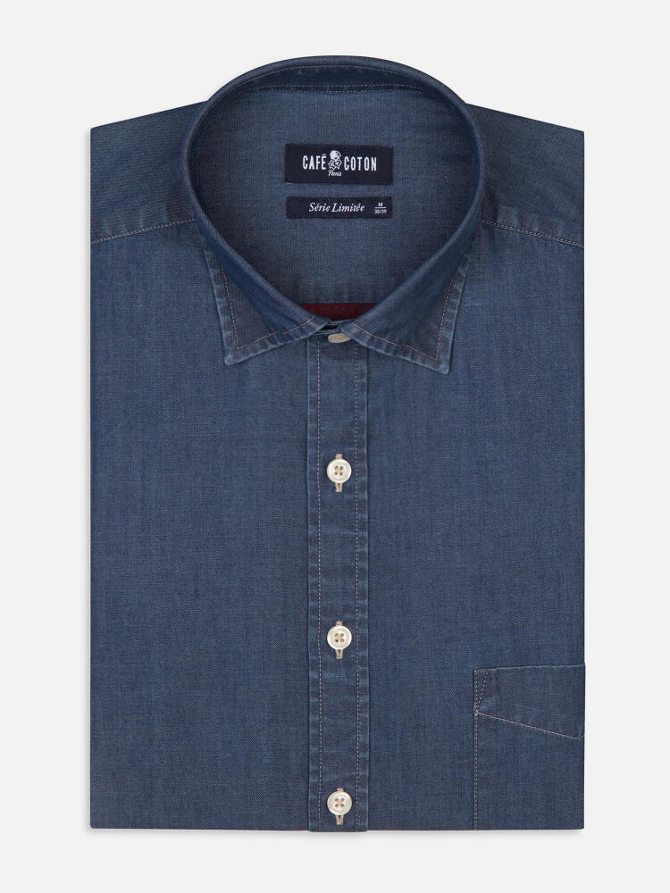 Pat denim overhemd