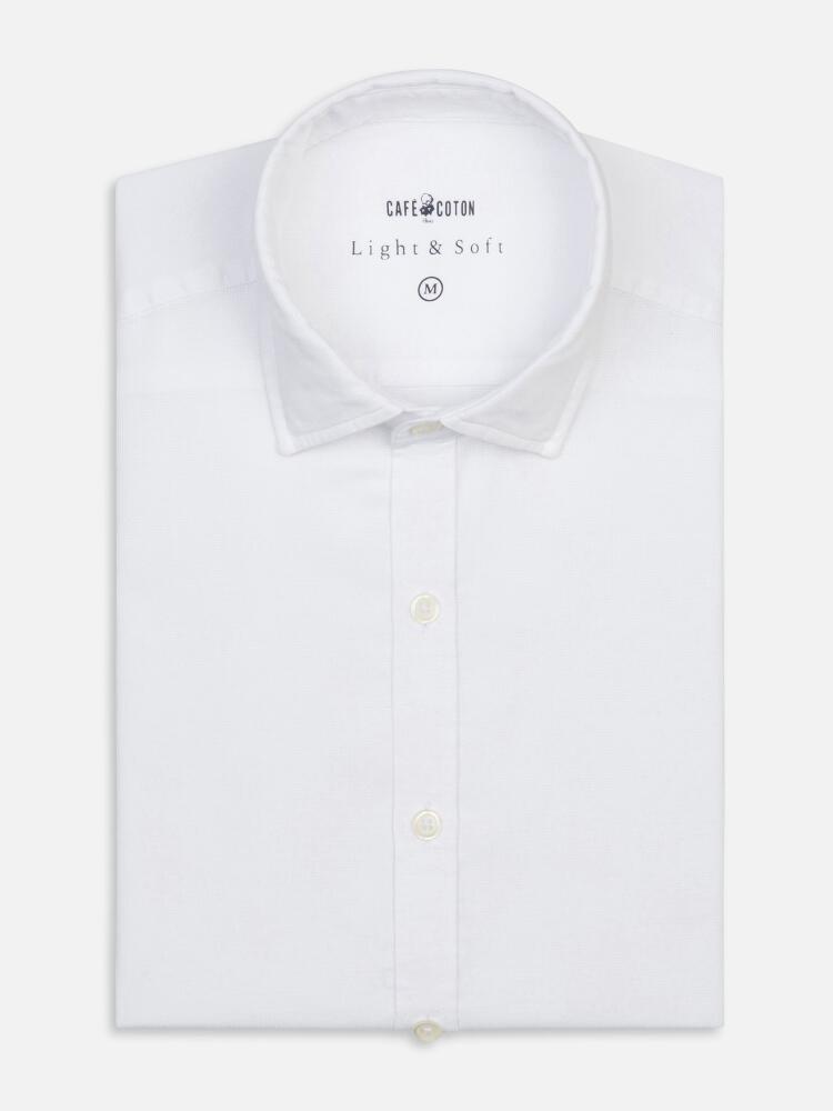 White piqué slim fit shirt