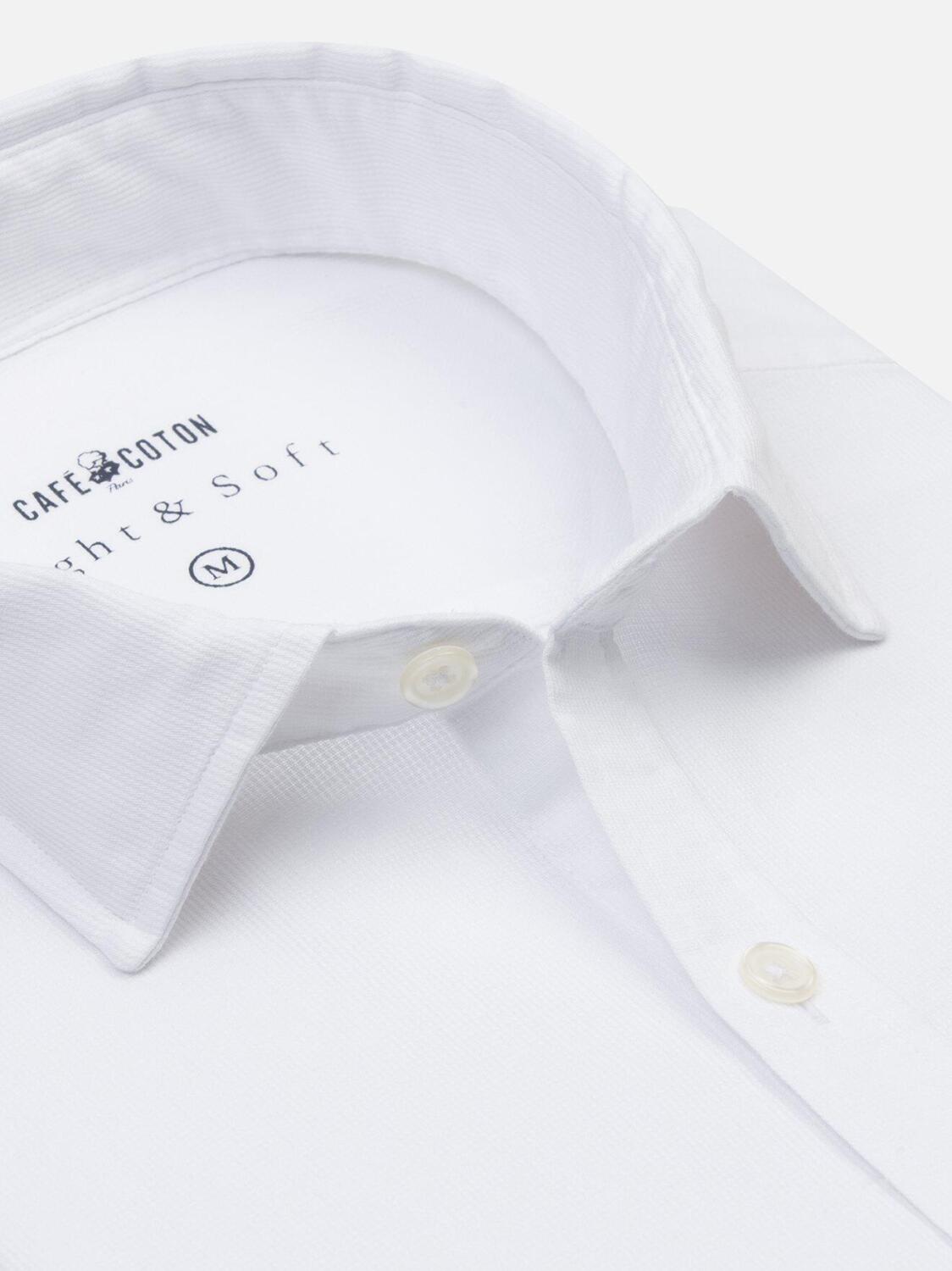 Chemise cintrée en piqué délavé blanc