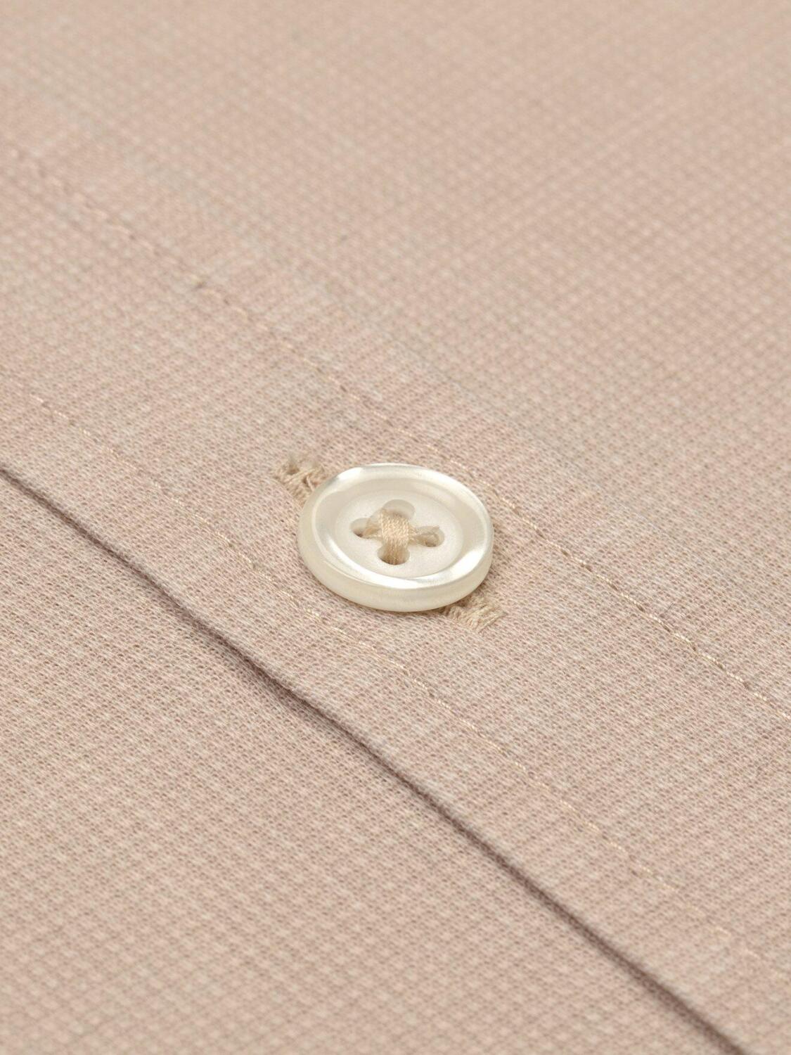 Beige piqu&eacute; slim fit shirt