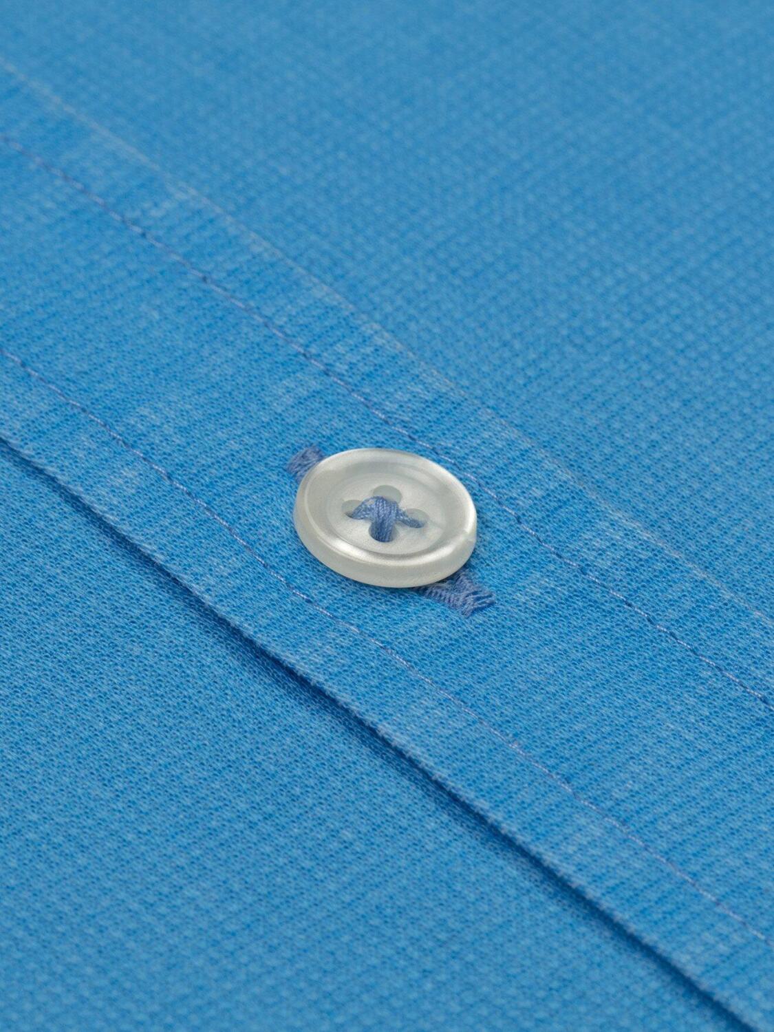 Turquoise piqu&eacute; slim fit shirt