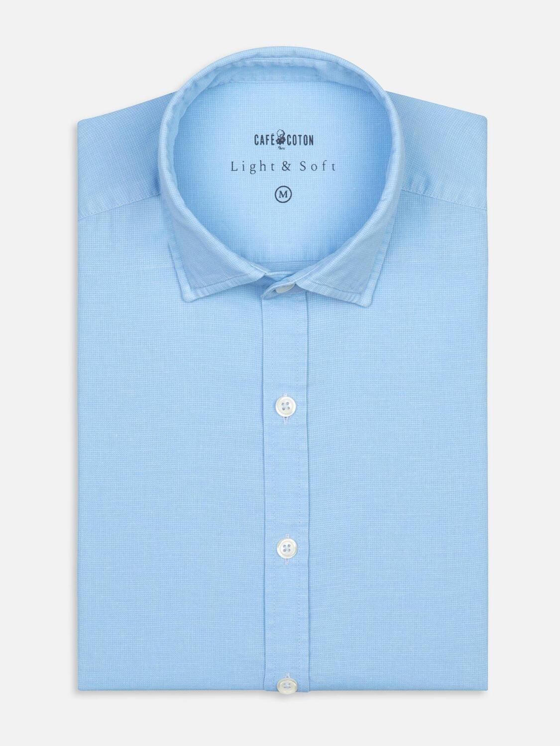 Sky piqu&eacute; slim fit shirt