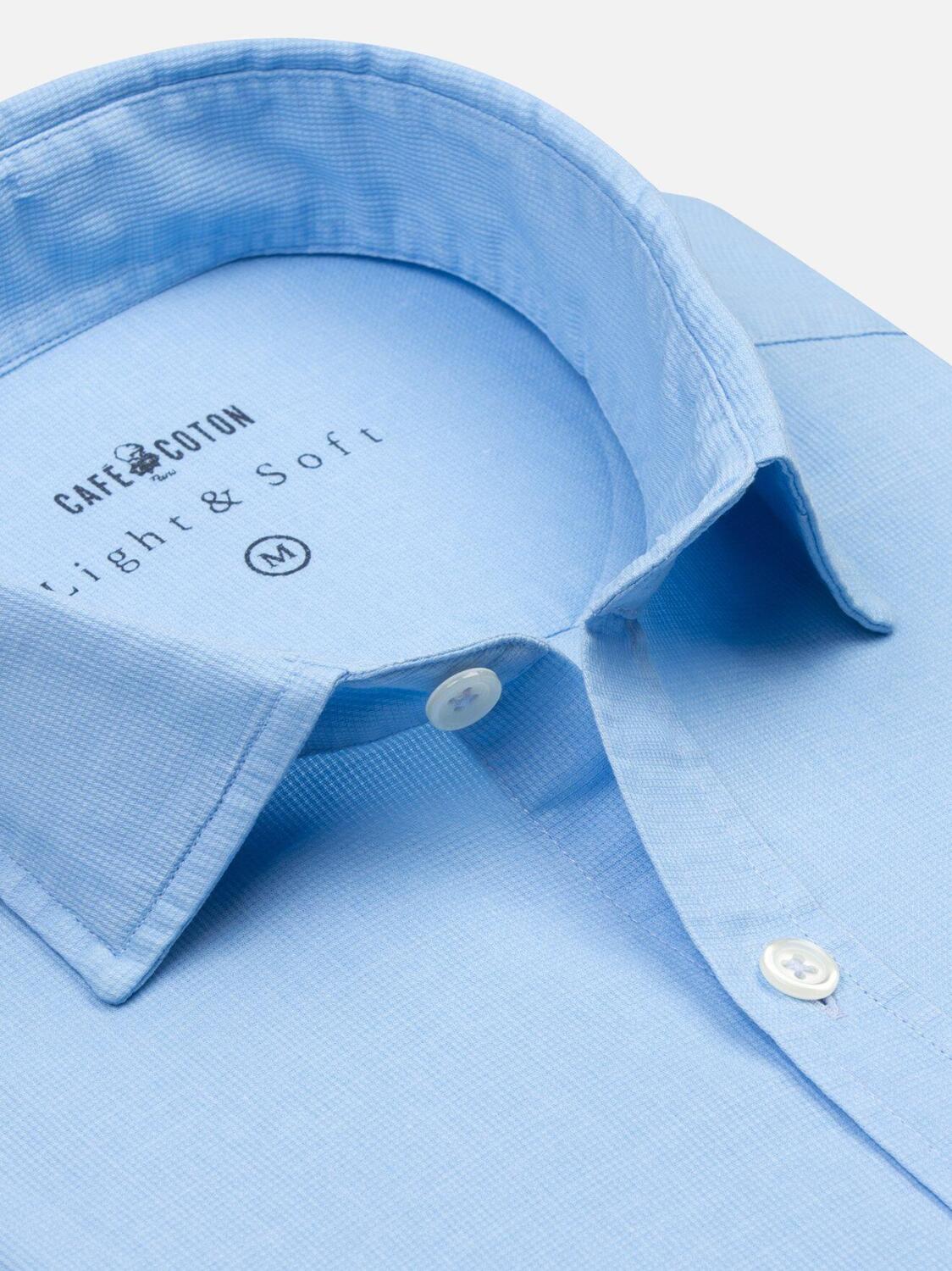 Sky piqu&eacute; slim fit shirt