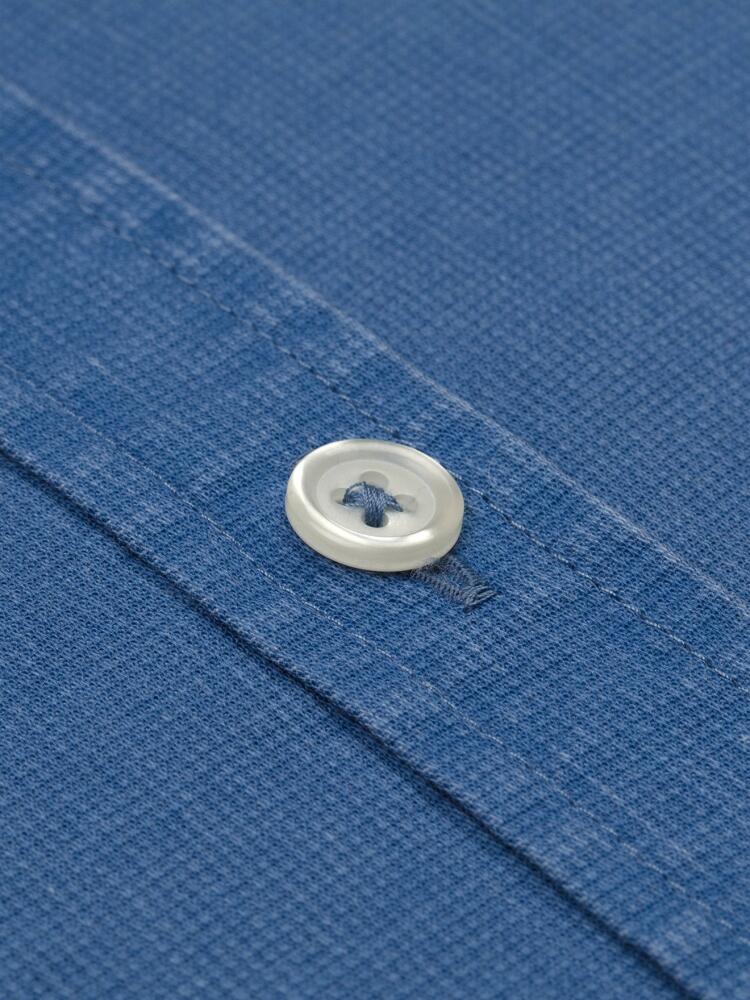 Blue piqué slim fit shirt