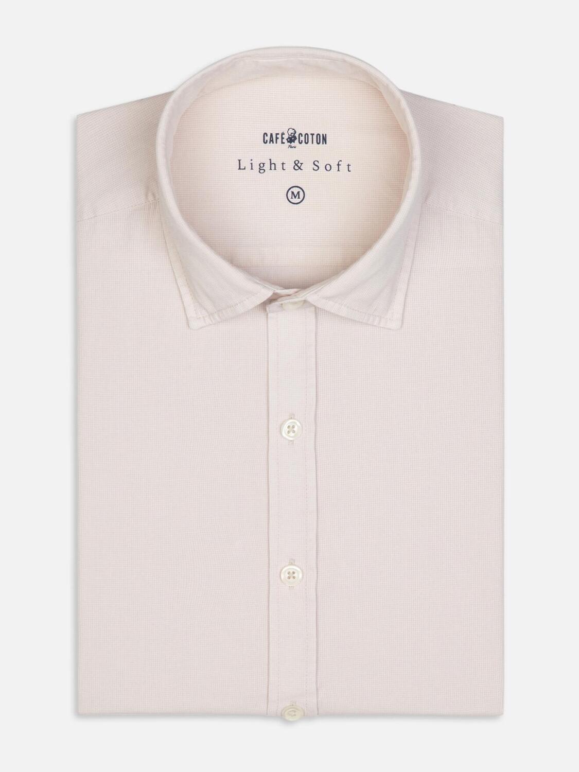 Chemise Cintrée sable en piqué lavé