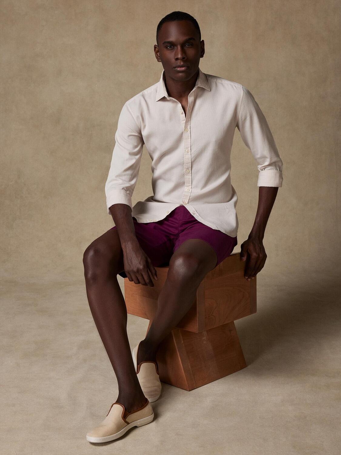 Chemise Cintrée sable en piqué lavé