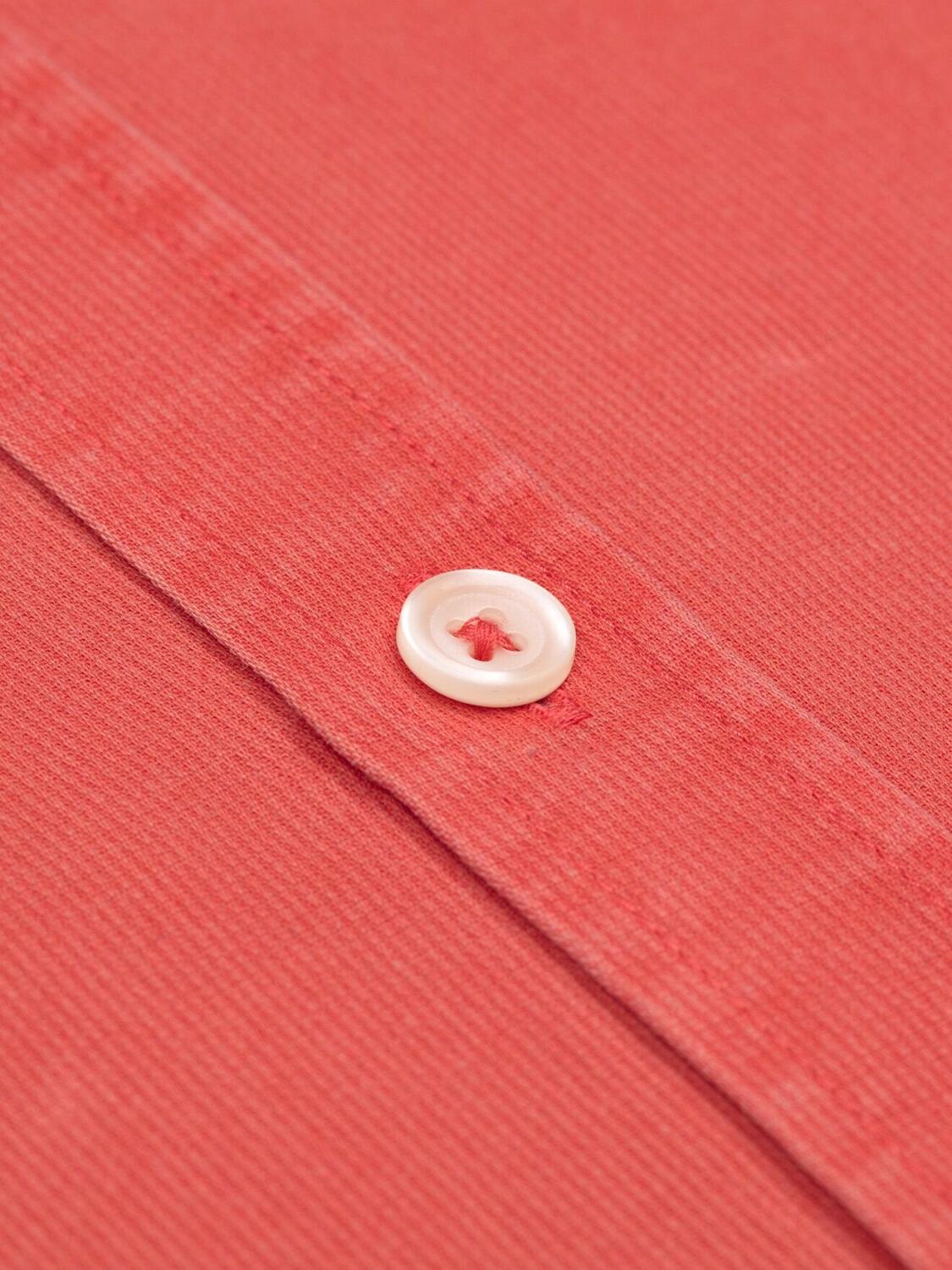 Camicia arancione in piqu&eacute; lavato