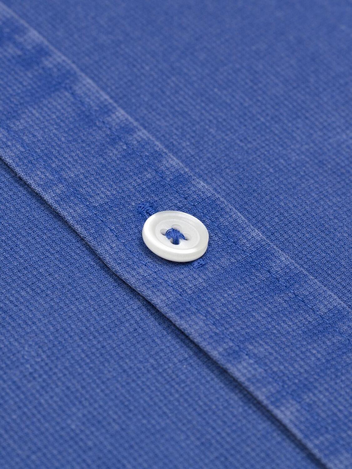 Chemise Cintrée cobalt en piqué lavé