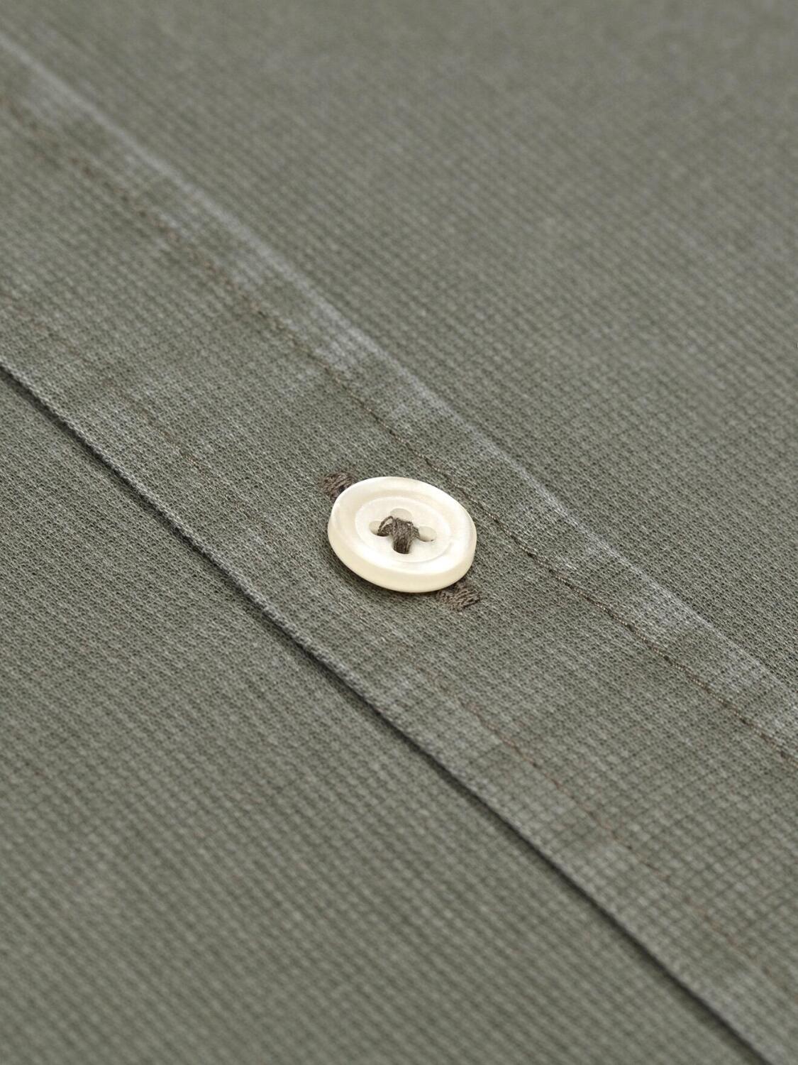 Chemise Cintrée kaki en piqué lavé