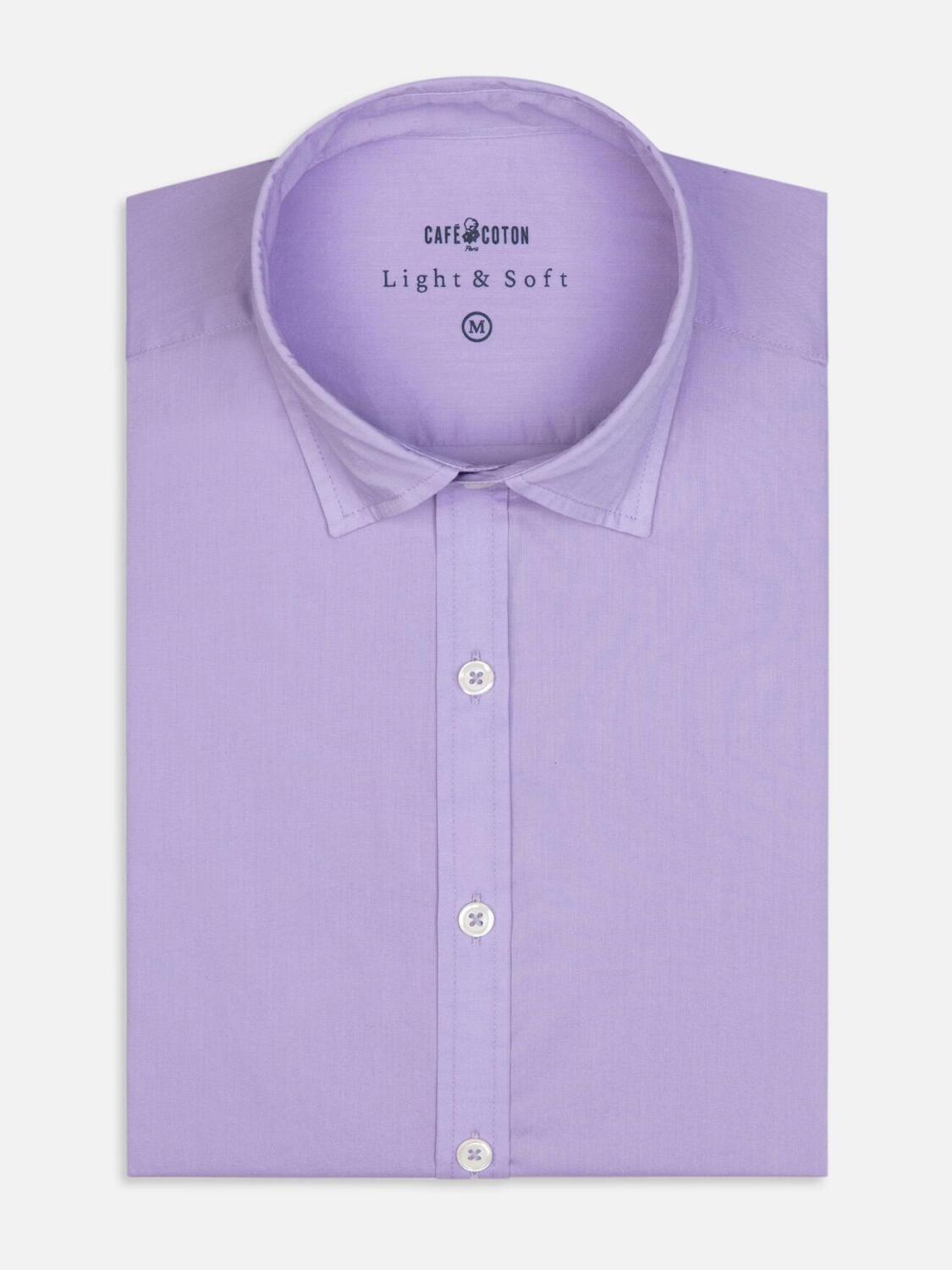 Camicia in voile di cotone lilla