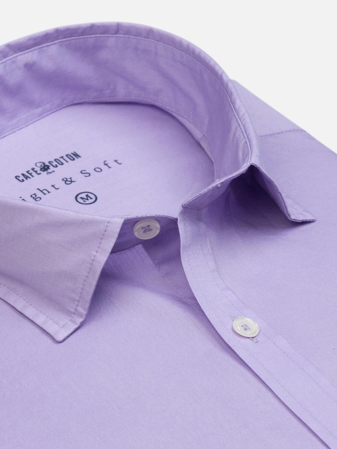 Camicia in voile di cotone lilla