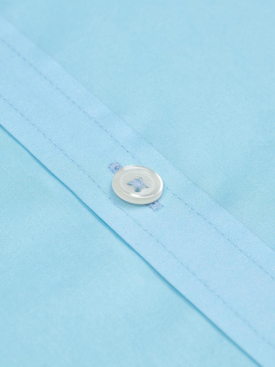 Turquoise katoen voile Slim Fit overhemd