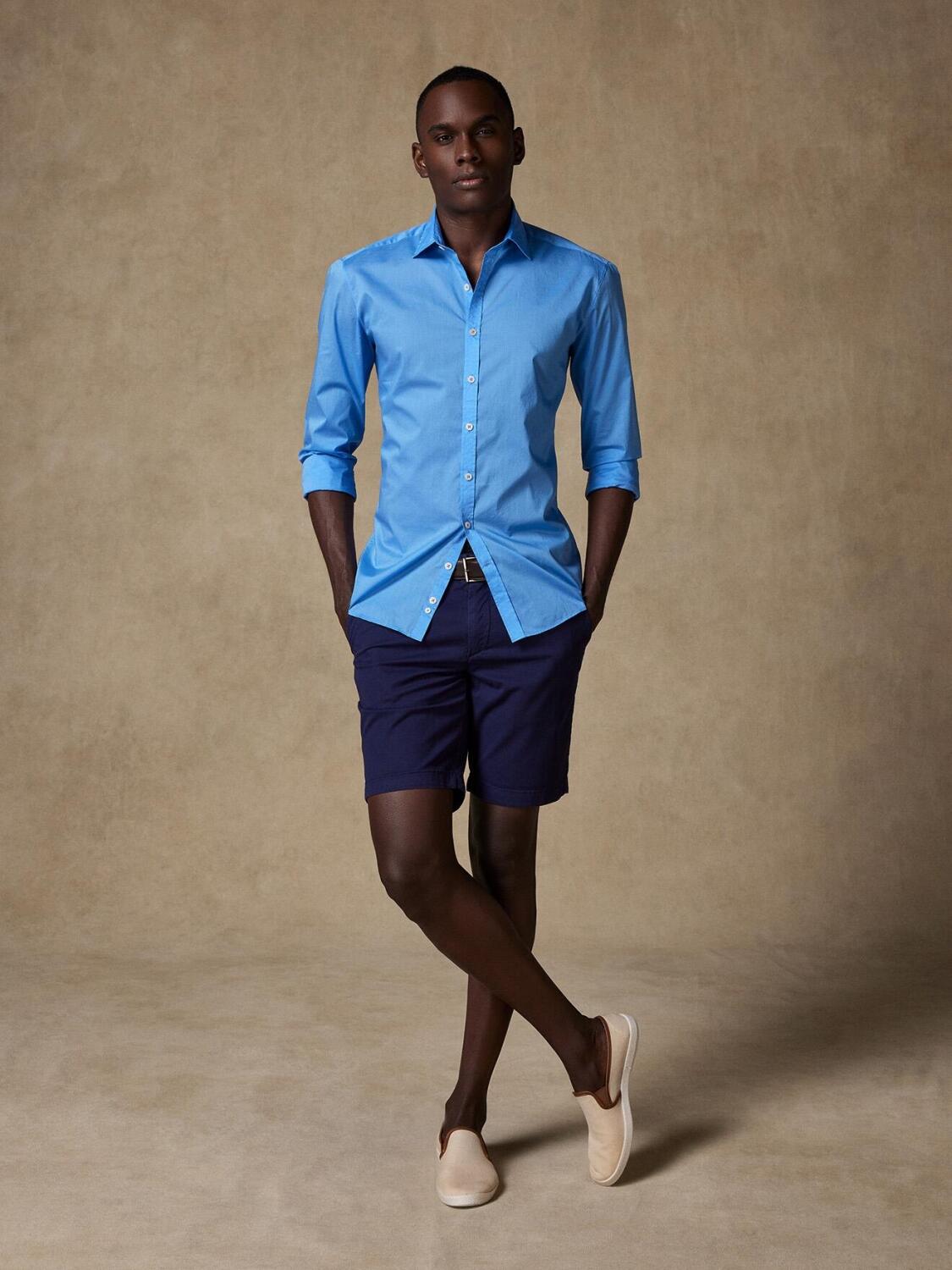 Sky slim fit overhemd van katoen voile