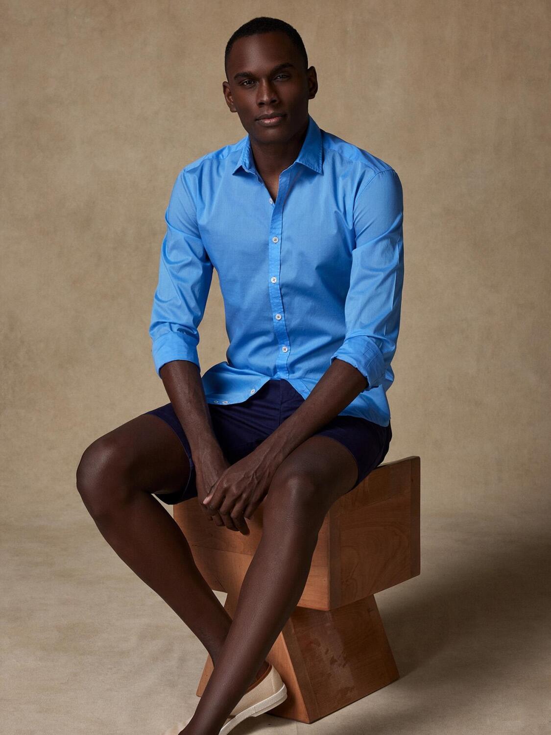 Sky slim fit overhemd van katoen voile