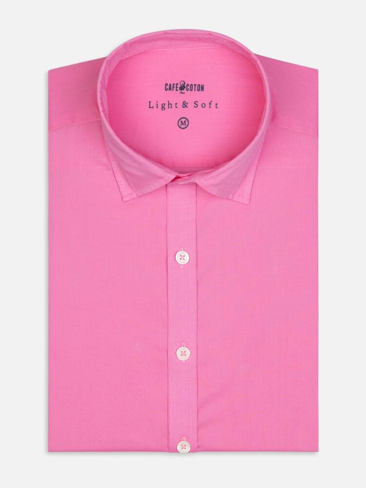 Slim-fit roze overhemd van katoenvoile