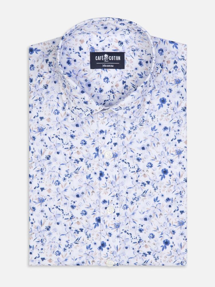 Stacy linen slim fit shirt in floral pattern