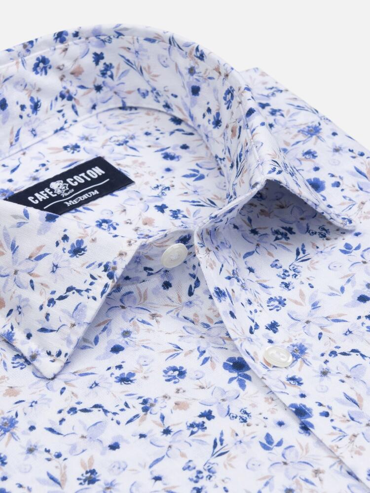 Stacy linen slim fit shirt in floral pattern