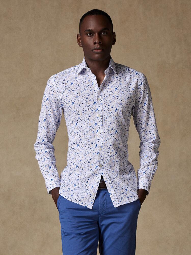 Stacy linen slim fit shirt in floral pattern