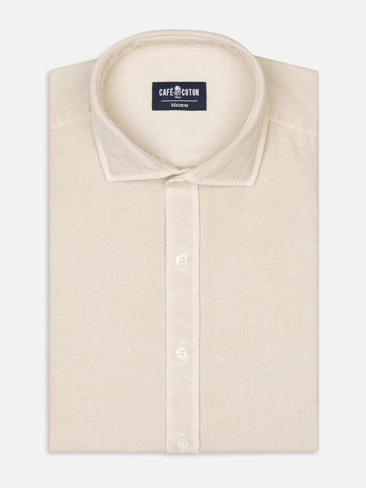 Chemise cintrée Theo en oxford lavé taupe