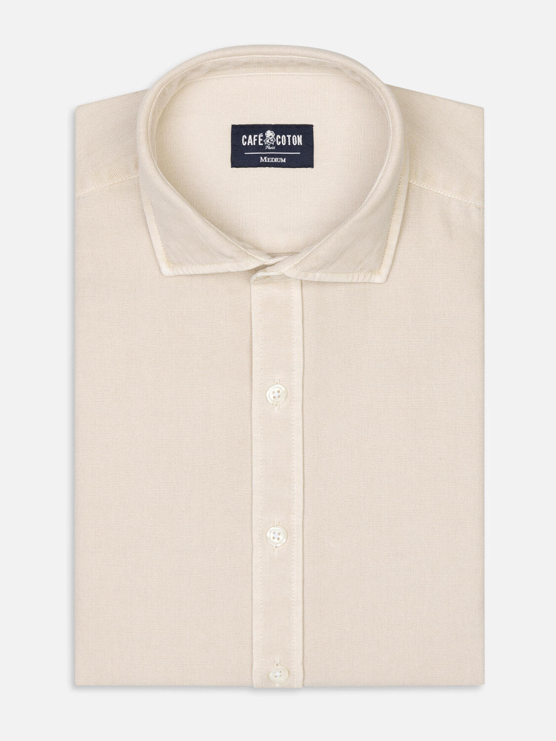 Camicia slim fit Oxford lavata Theo taupe