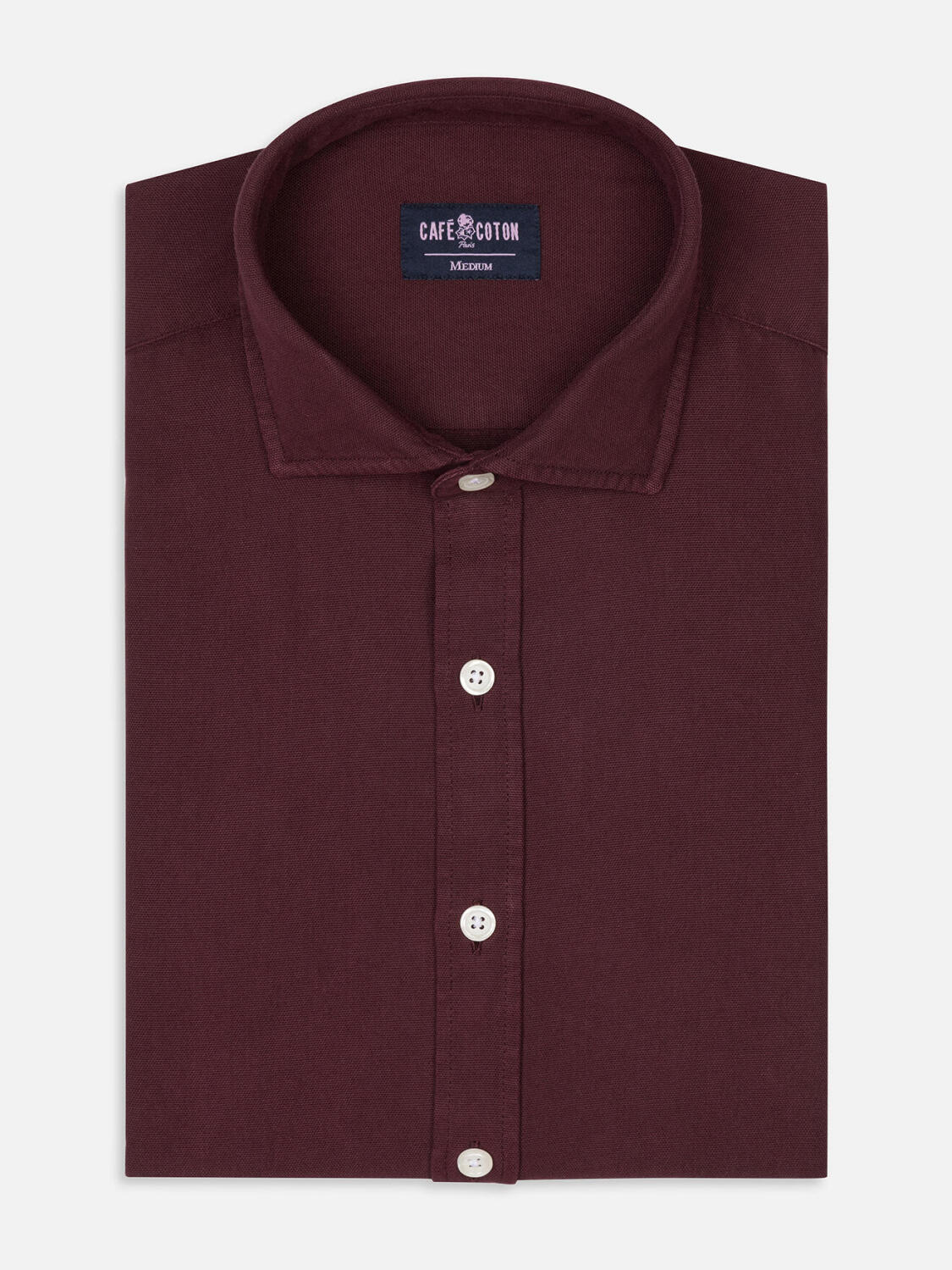 Camicia slim fit Oxford lavata Theo plum