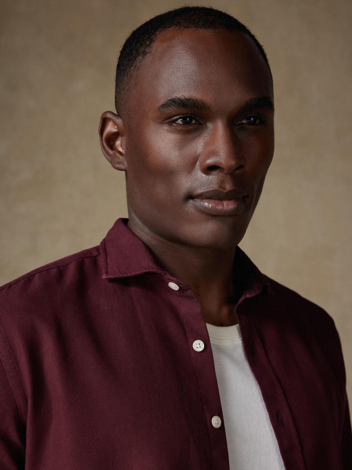 Camicia slim fit Oxford lavata Theo plum