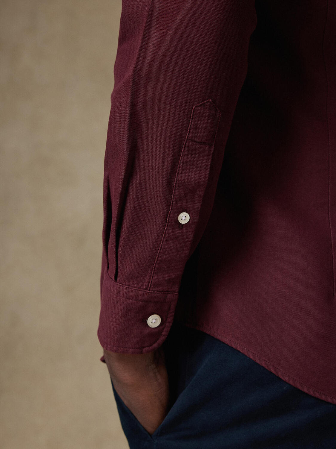 Camicia slim fit Oxford lavata Theo plum