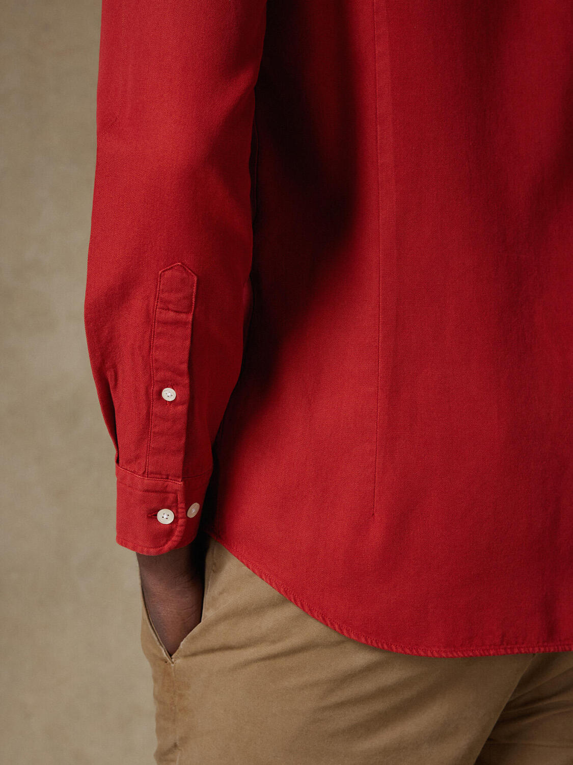 Camicia slim fit Oxford lavata Theo red