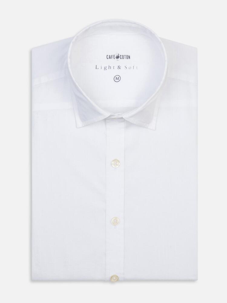 Chemise cintrée blanche en voile de coton