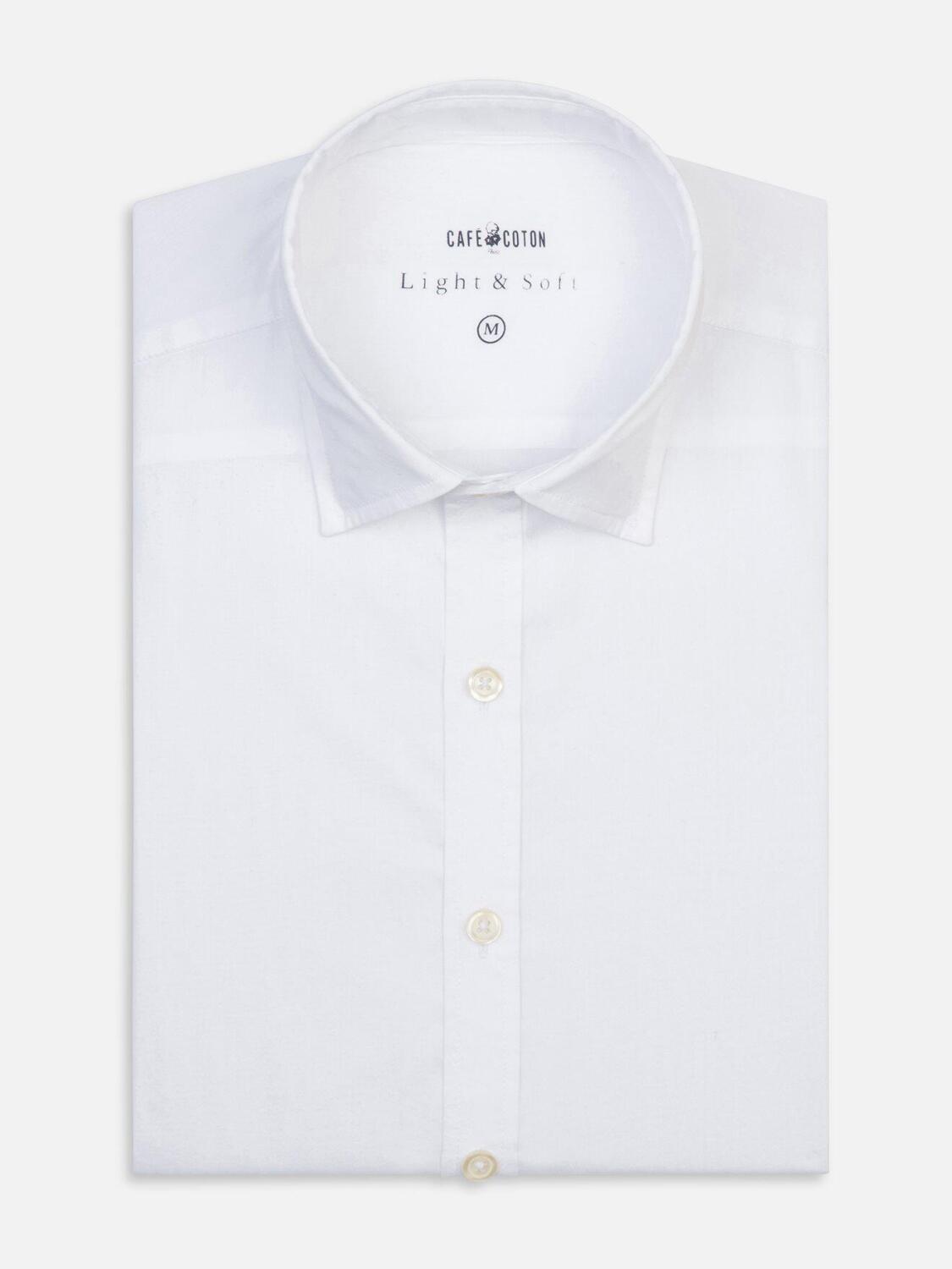 Chemise cintrée blanche en voile de coton