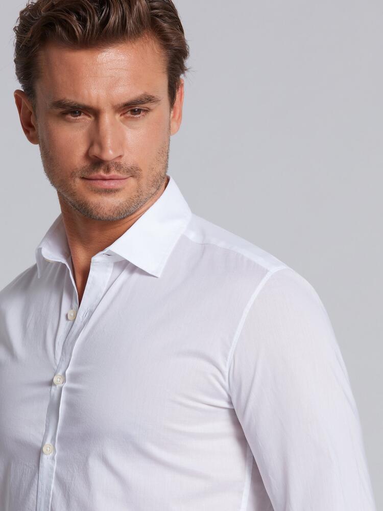 Chemise cintrée blanche en voile de coton