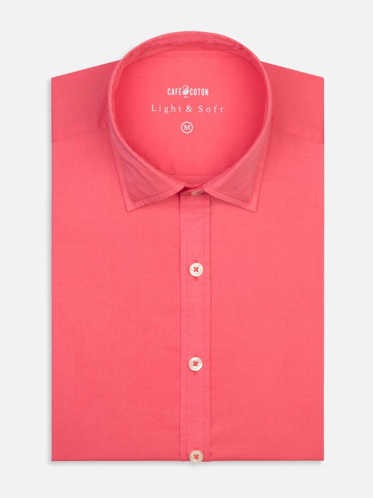 Fuchsia cotton voile slim fit shirt