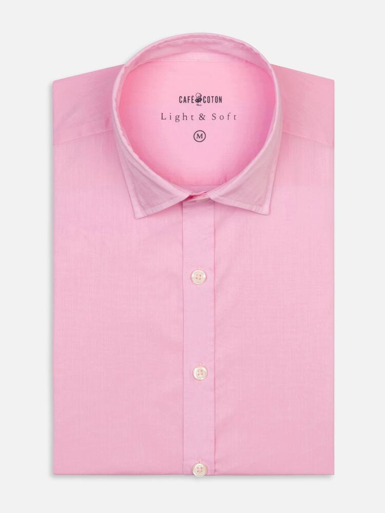 Chemise cintrée rose en voile de coton