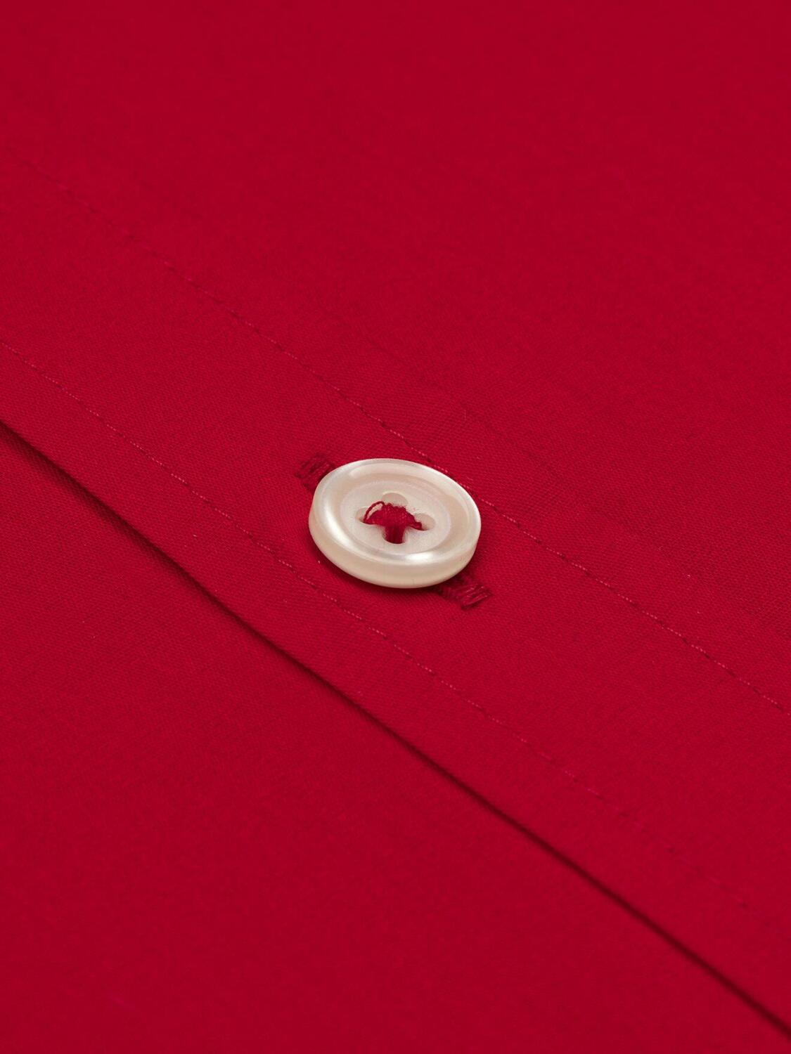 Red cotton voile slim fit shirt