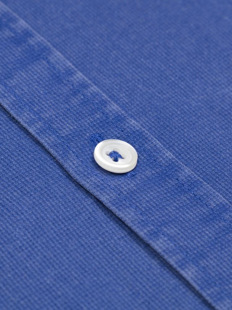 Chemise cobalt en piqué lavé