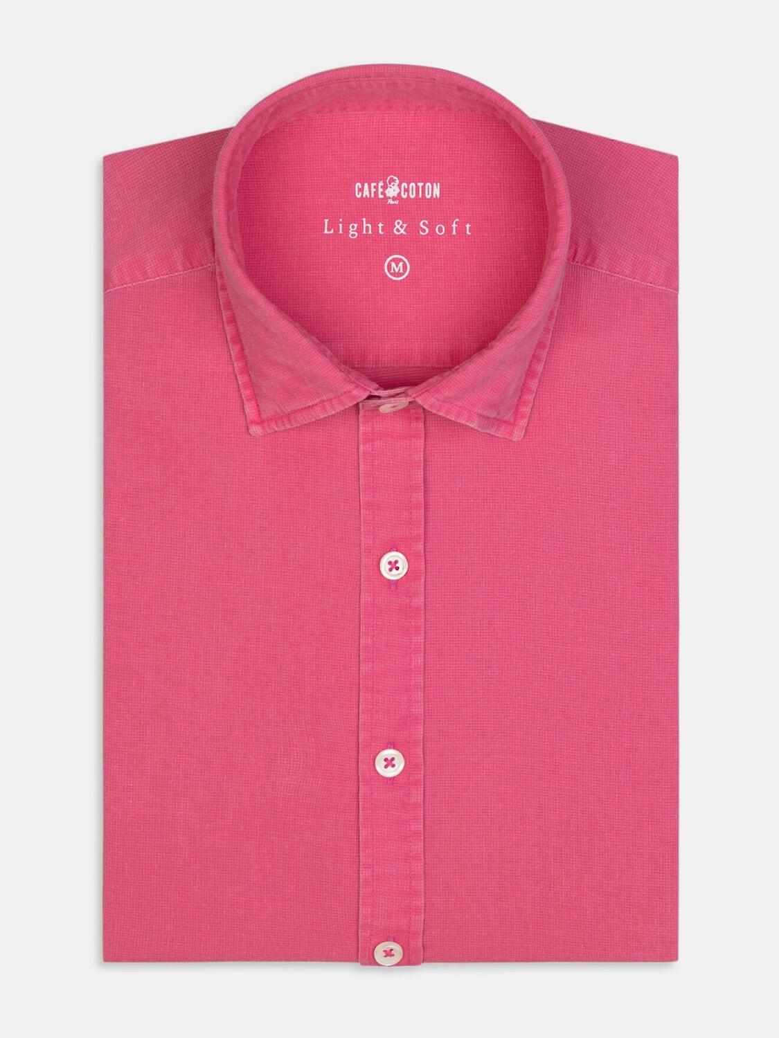 Camicia fucsia in piqué lavato