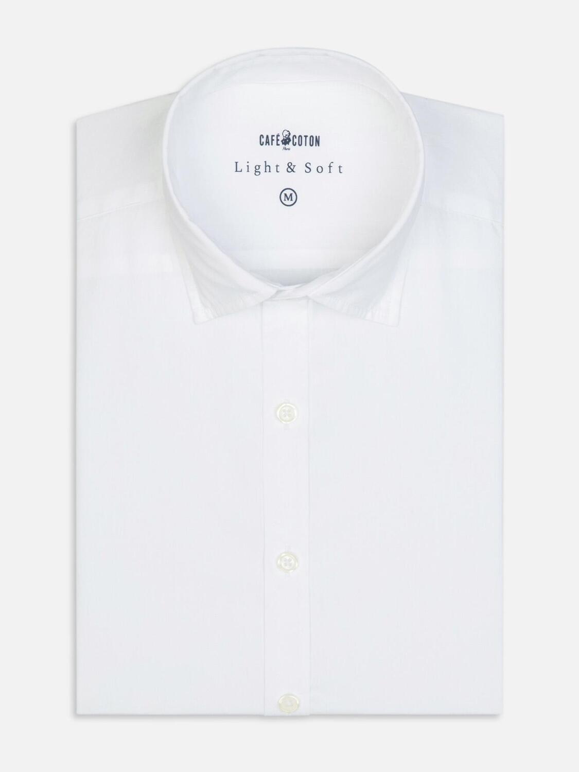 Camicia in voile di cotone bianco