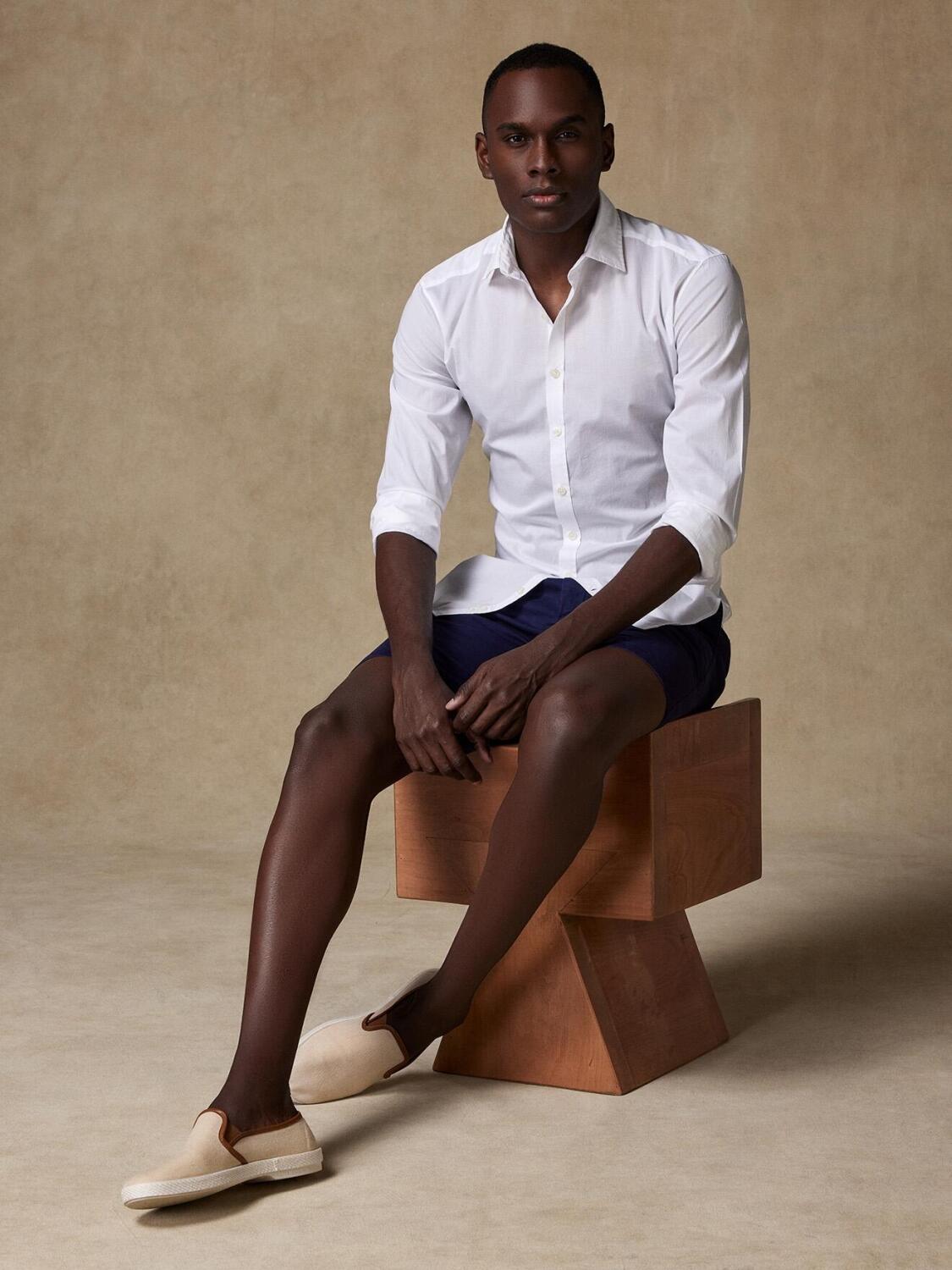 Camicia in voile di cotone bianco