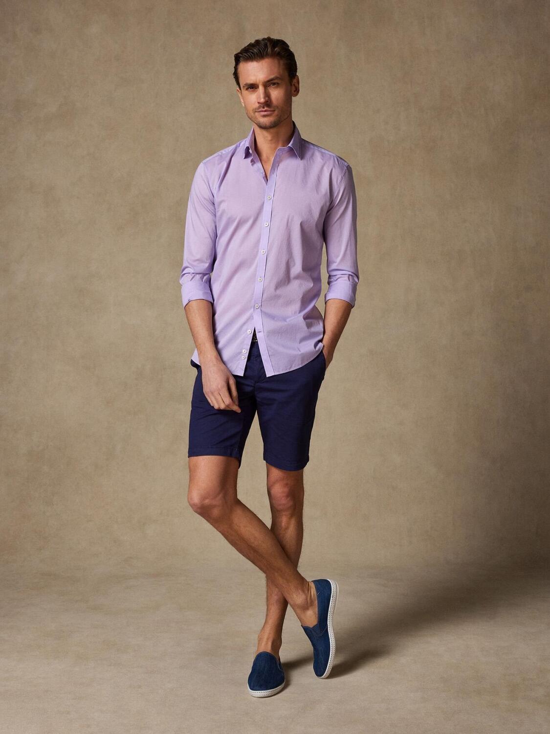 Chemise parme en voile de coton