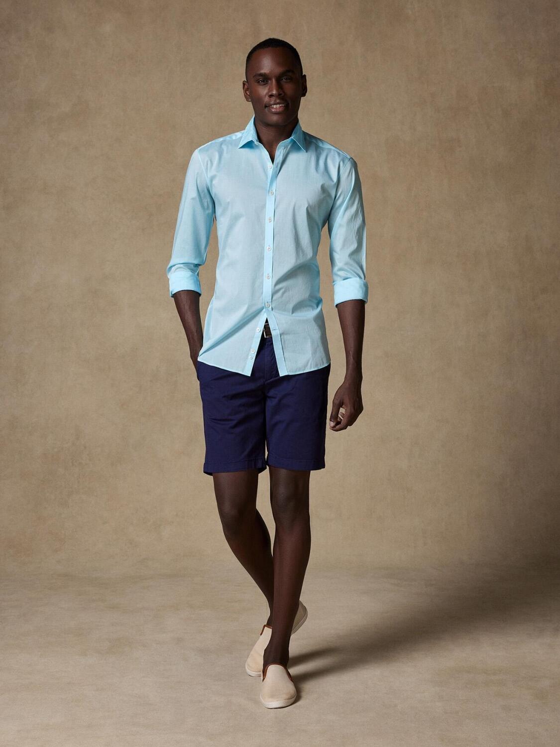 Chemise turquoise en voile de coton