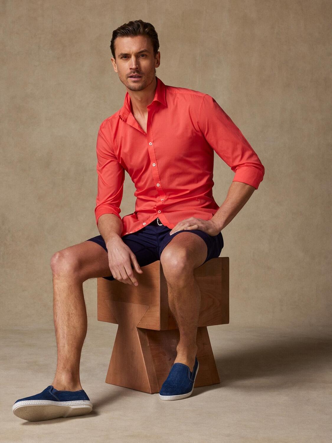 Chemise orange en voile de coton