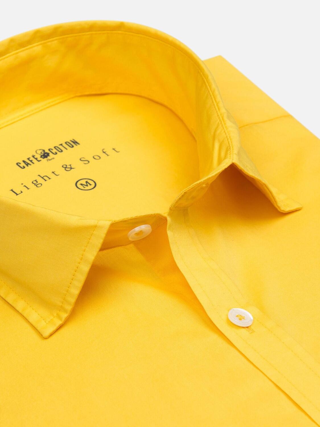 Chemise jaune en voile de coton