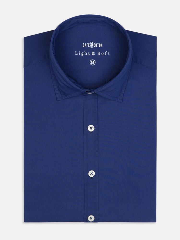 Camisa de gasa de algodón azul marino