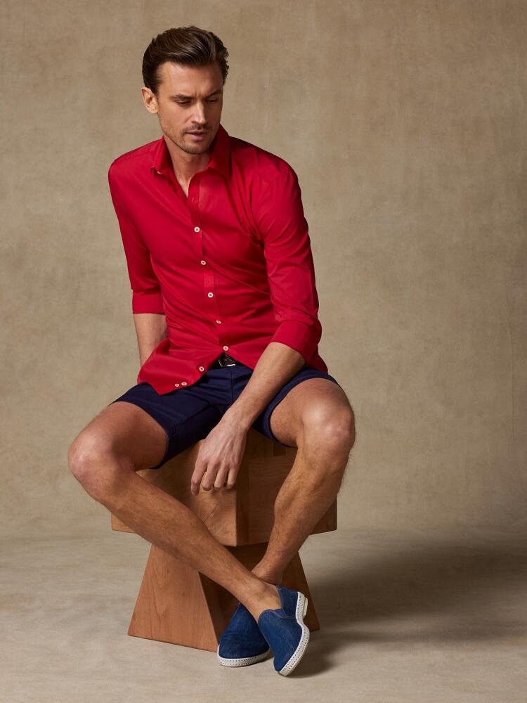 Red cotton voile shirt