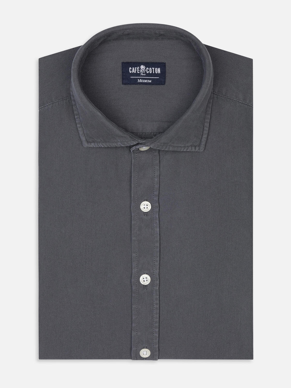 Camicia Oxford lavata Theo carbon