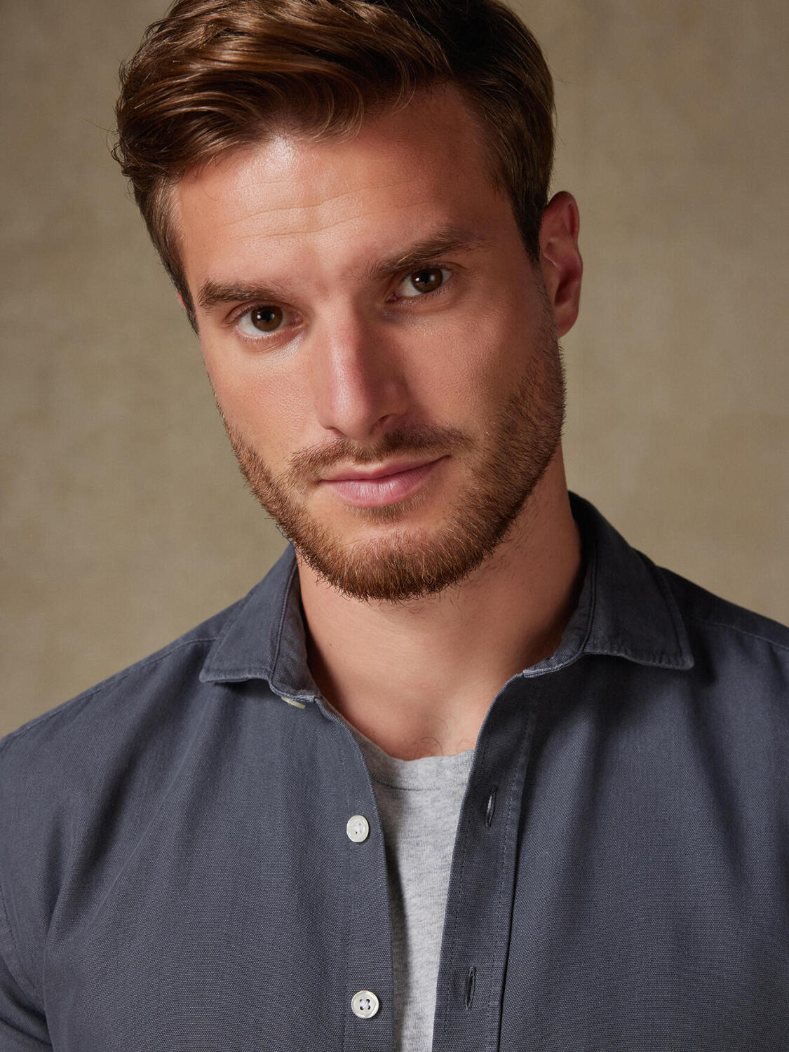 Camicia Oxford lavata Theo carbon